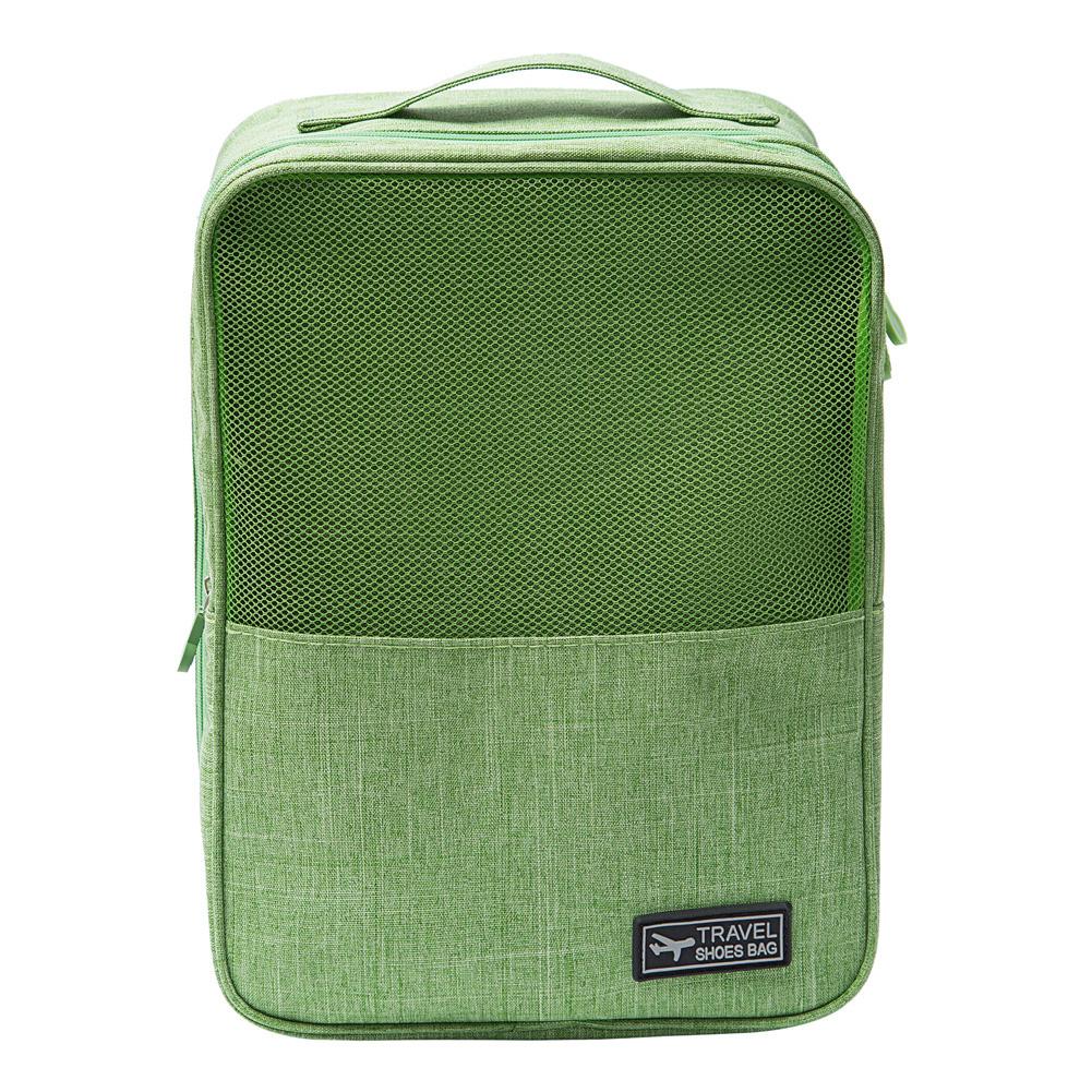 Waterproof Oxford Double Layer 3Pockets Shoes Storage Bag green#0