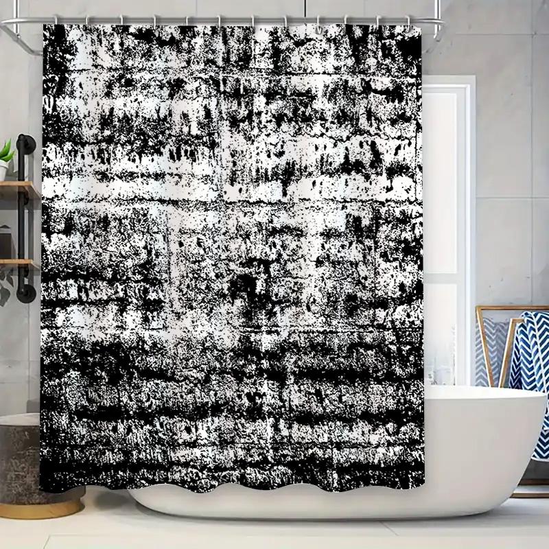 

Уникальная черно-белая абстрактная шторка для душаДекор для ванной комнаты, смело красивый Водостойкая ткань для долговечного использования 90x180cm