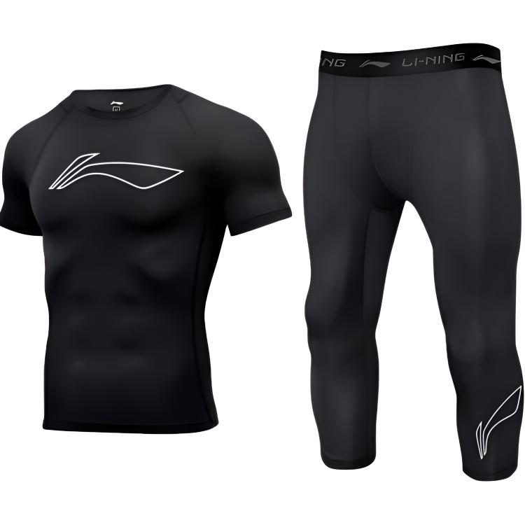 

Li-Ning Серия Фитнес Облегающий Быстросохнущий Баскетбольный Беговой Высокоэластичный Компрессионный Спортивный Комплект Мужская Активная Одежда YUDV045-1 XL