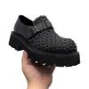 New men's pure leather casual and comfortable woven men's shoes high quality fashion versatile handsome advanced sense support ciphertext