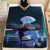 1PC Anime Fusion Custom Name Patterned Flannel Blanket Suitable For All Seasons For Home Decor Warmth And Comfort Gifts Holiday Present