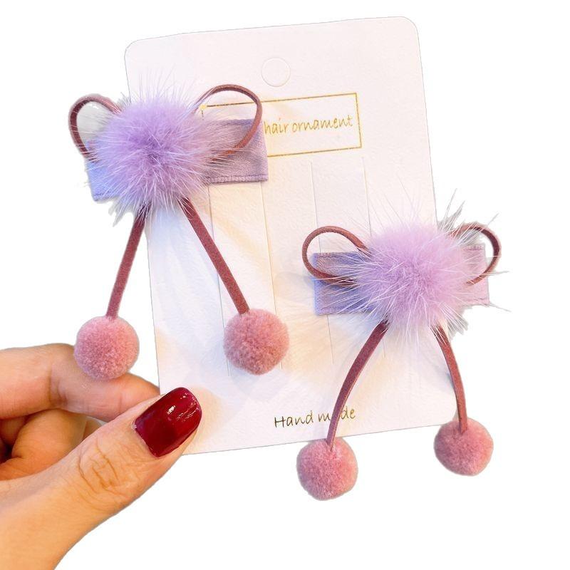 New Year Red Pom-pom Bow Hair Clips, Cute Princess Hair Accessories for Baby Girls, Festive Hair Barrettes for Toddlers