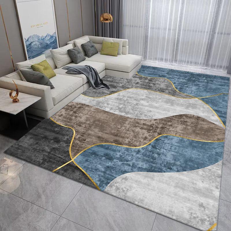 Europe Modern Style Geometry Stripe Carpet Living Room Sofa Bedroom Bedside Study Kitchen Entrance Door Rug Non-slip Decor Mat