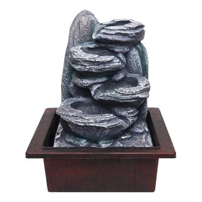 Tabletop Water Fountain, Polyresin Indoor Outdoor Water Fountain with LED Lights for Home Decor, Decoration Showpiece Gifts