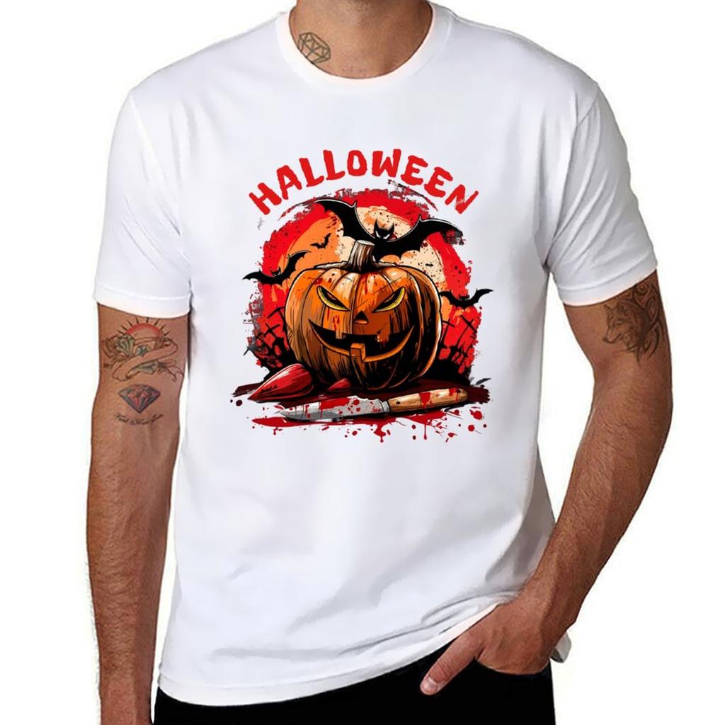 Happy Halloween Vintage Pumpkin Scene Tshirt T Shirts For Unisex Graphic Tees T Shirt Personalised Tshirt