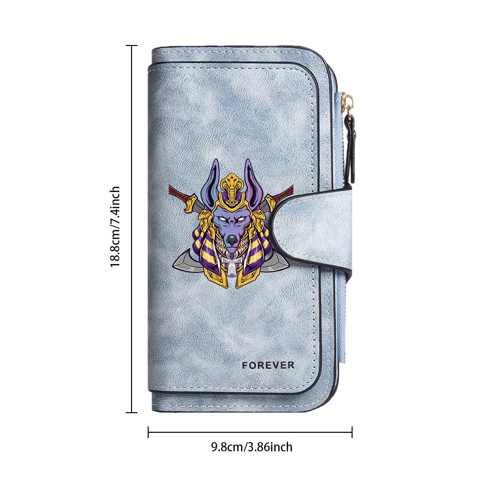 Gothic Anubis Pattern Long Wallet Fashion Casual Large Capacity Purse