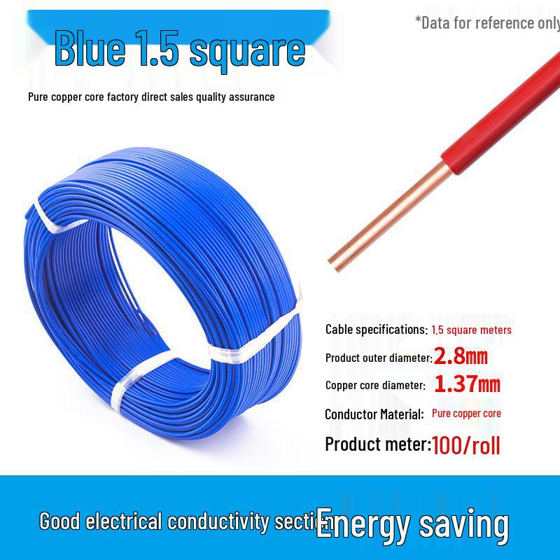 Pure Copper Single Core Electrical Wire, Flame Retardant, 0.5-2.5mm² for Home Decoration