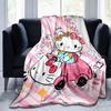 1pc Hello Kitty's Pink Adventure Soft Throw Blanket, Decorative Blanket, Living Room, Travel, Camping, Car Blankets, Beach, Office Naps, Perfect Gift