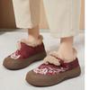 Cotton Shoes New Ethnic Style Embroidery and Velvet Thickened Mother Shoes Cloth Shoes Middle-aged and Elderly Boots