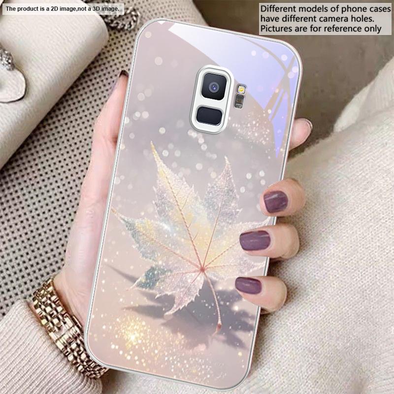Green Maple Leaf Texture For Samsung S22 S8 S9 10 20 Ultra S21 Pro S22 Plus S23 FE S24 Ultra S25 Edge S25Ultra Glass Phone Case