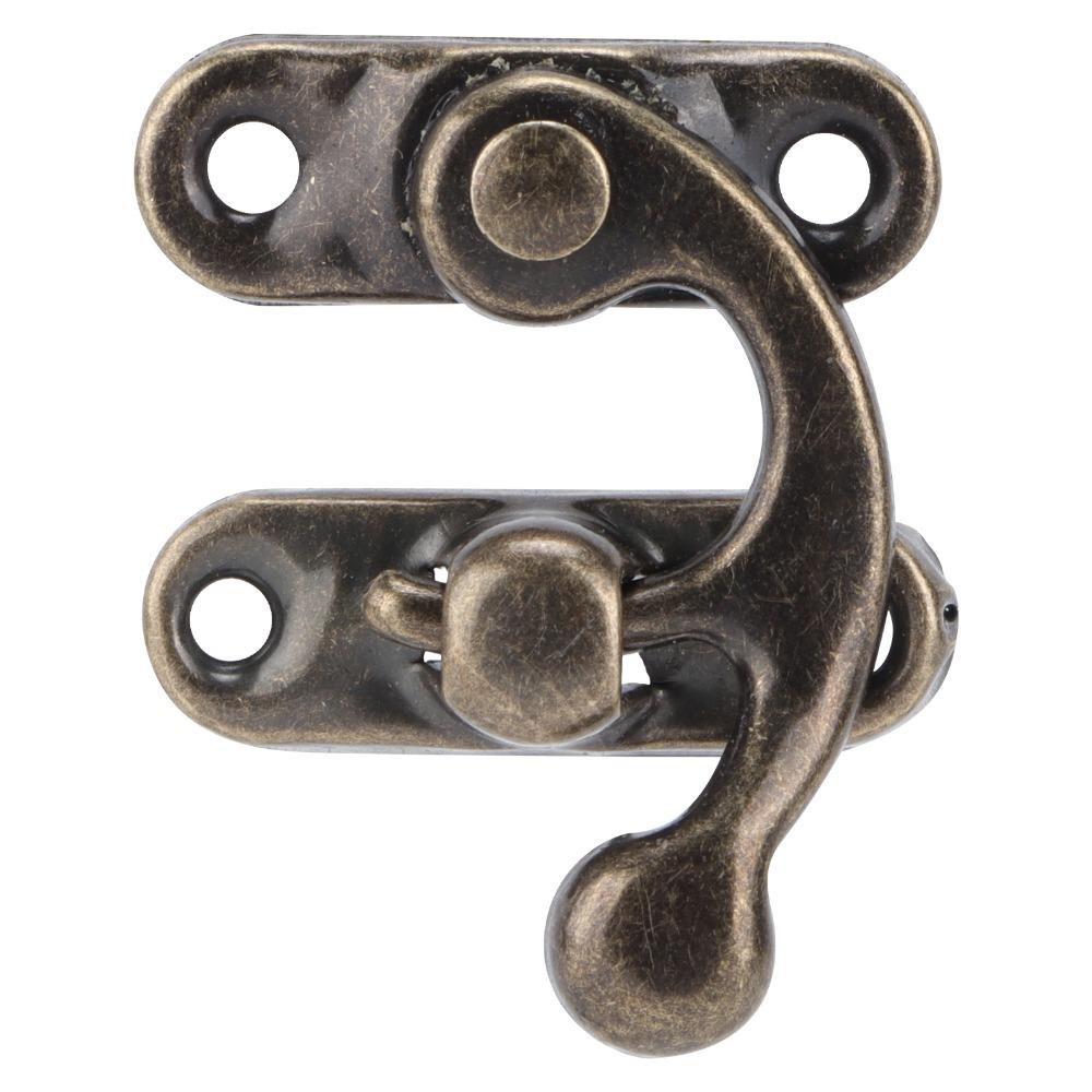 46PCS Bronze Box Hardware Small Size Box Hinges Angle Code Latch Hook Hasp  Cabinet