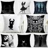 HHollow Knight Silhouette Cushion Cover Washable Linen Pillowcase Soft  for Daily Sofa Bed Home Room Decor