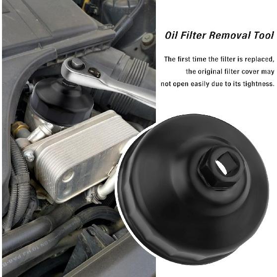 86Mm Oil Filter Wrench Tool With 16 Flutes,Oil Filter Removal Tool For 3/8" Ratchet Drive,Oil Filter Remover Tool Compatible With BMW Volvo Car