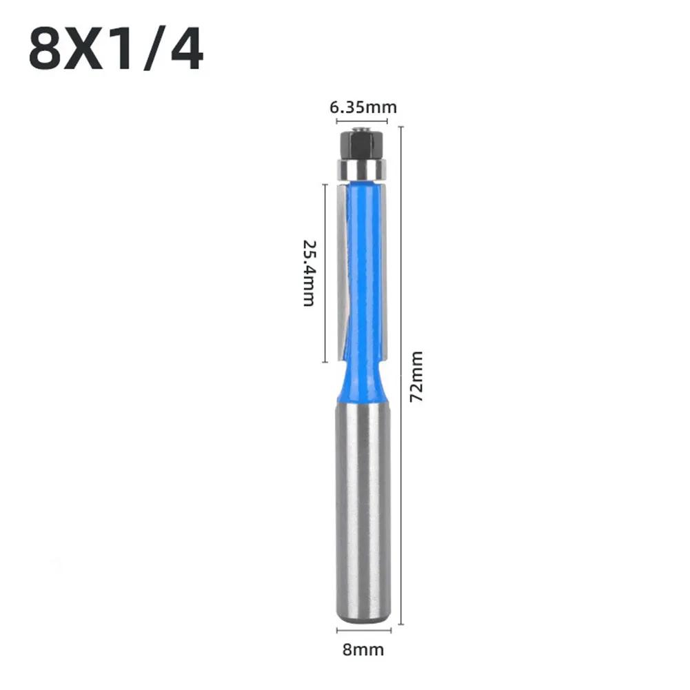 1/4PCS 8MM Shank Double Bearing Flush Trim Bit Router Bit Woodworking Milling Cutter For Wood Bit Face Mill For CNC Woodworking