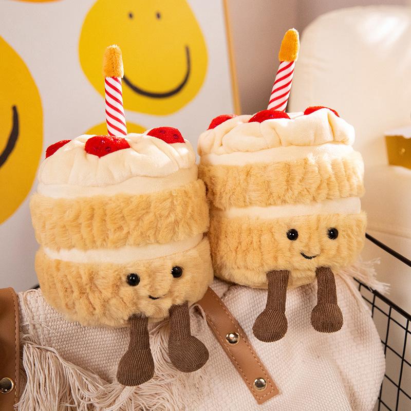 Simulation Cartoon Birthday Cake Doll Doll Plush Toy Strawberry Cake Cute Girl Birthday Gift