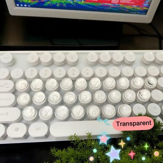 32/64/128Pcs Long Nails Keyboard Stickers Women Raised Keyboard Bubbles Clear Nail Art Typing Sticker Laptop PC Keyboard Covers