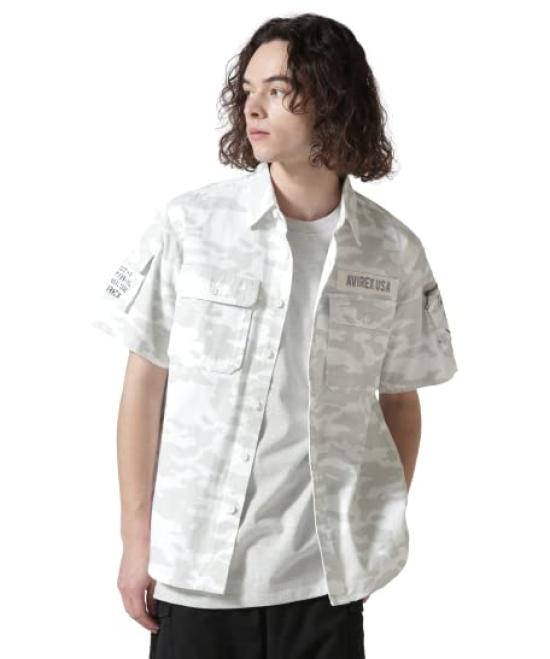 

Avirex Basic Fatigue Short Sleeve Size White Camo Shirt, Men s XL, 444, 3, 783-3923001