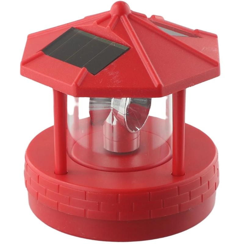 Automatic Solar Lighthouse Garden Light 360 Degree Rotating Lamp Plastic Outdoor Yard Decoration Easy Installation