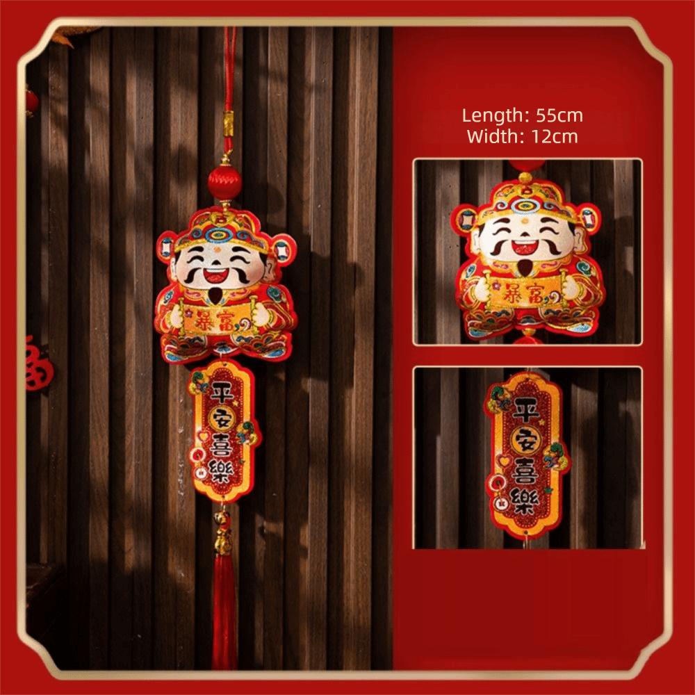 Fortune Hanging Ornament New Year Decorative Hangings Attract Wealth Luck With Tassel Festive Ornaments Chinese Style Lucky