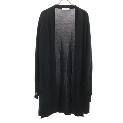 Rene Made In Japan Long Sleeve Long Knit Cardigan 38 Black Women Used