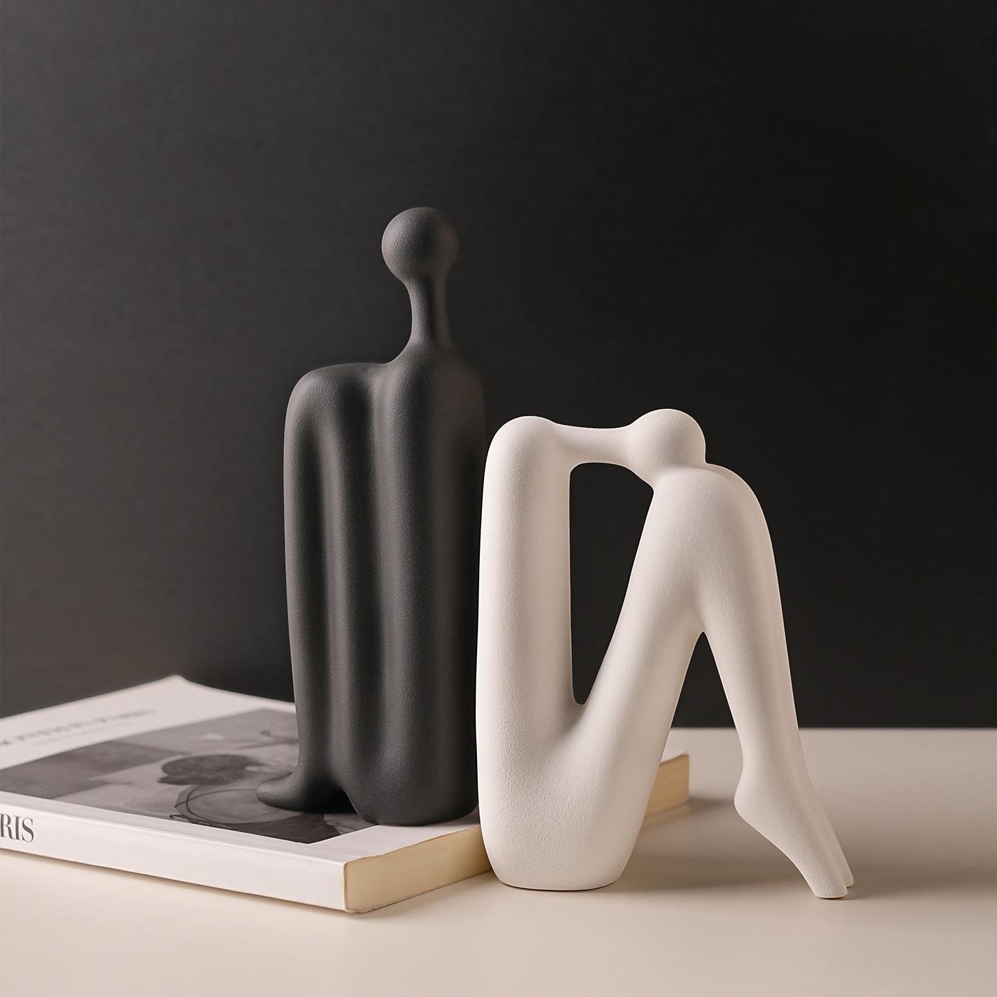 

Modern Minimalist Abstract Geometric Bookends High-end Wine Cabinet Decor черный белый