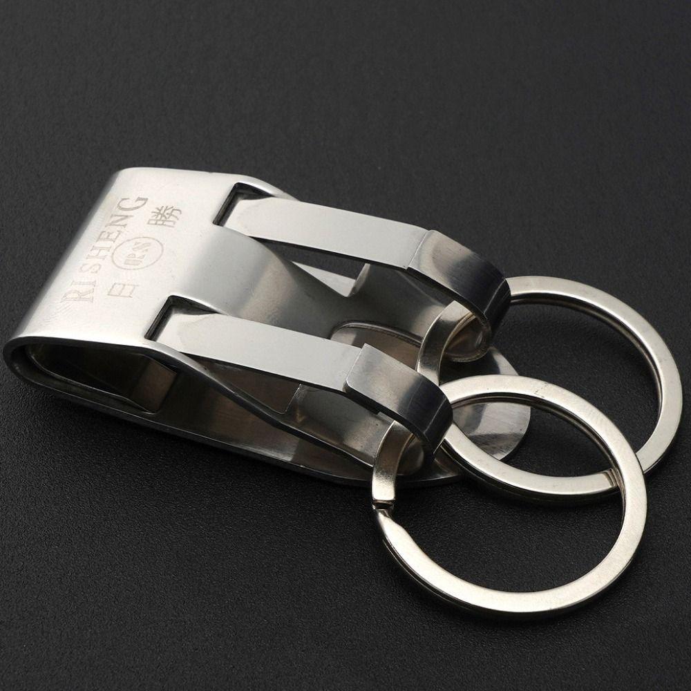 Heavy Duty Stainless Steel Keyring Quick Release Belt Key Holder Belt Keychain Hanging Buckles