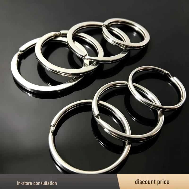 Bright Nickel Polished Stainless Steel Lobster Clasp Keyring Set with Pendant Hardware Accessories