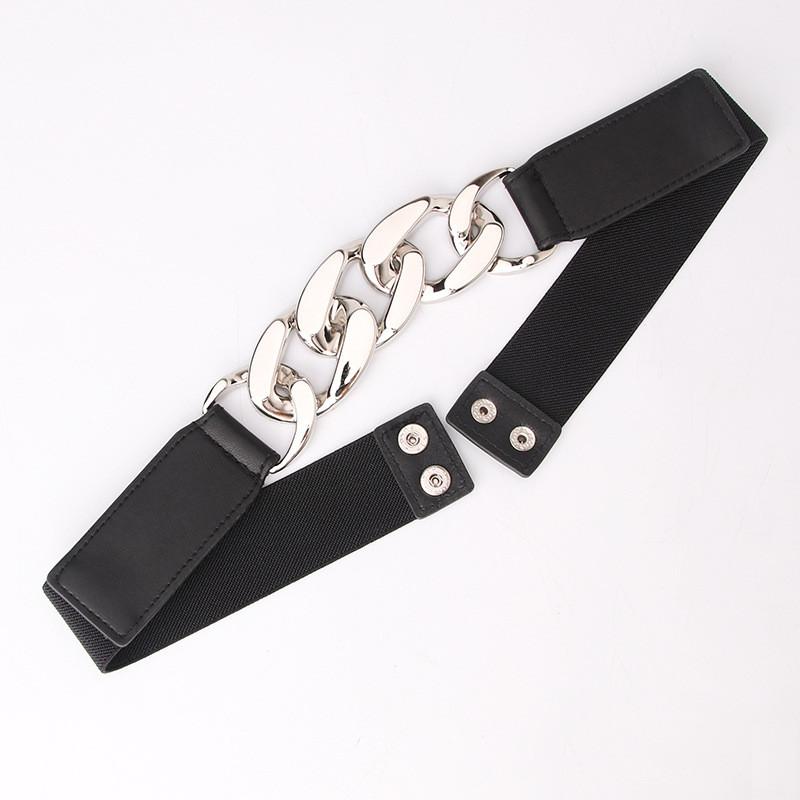 Punk Rock Metal Chain Waist Belt With Adjustable Elastic For Men Women Festival Accessory