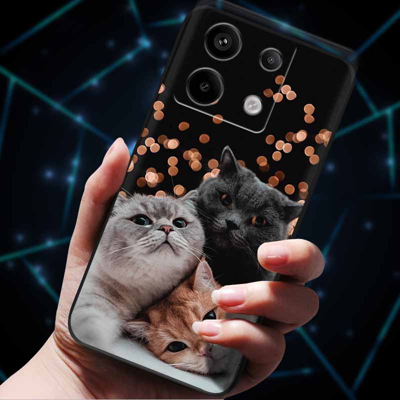 For Redmi Note 13 Pro 5G Case Lovely Soft Painted Cats TPU Silicone Funda For Xiaomi Redmi Note 13 5G Cover Etui Note13 Pro Plus