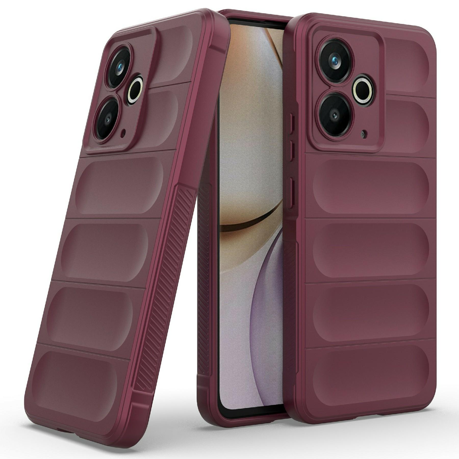 

For Realme 14T 5G Case Anti-Drop Soft TPU Rugged Phone Back Cover Wine Red