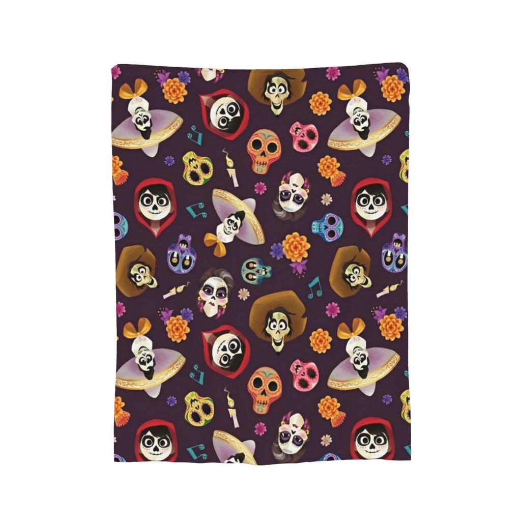 Cartoon Coco Day of The Dead Knitted Blankets  Plush Throw Blankets Bedding Couch Decoration Soft Warm Bedspreads,