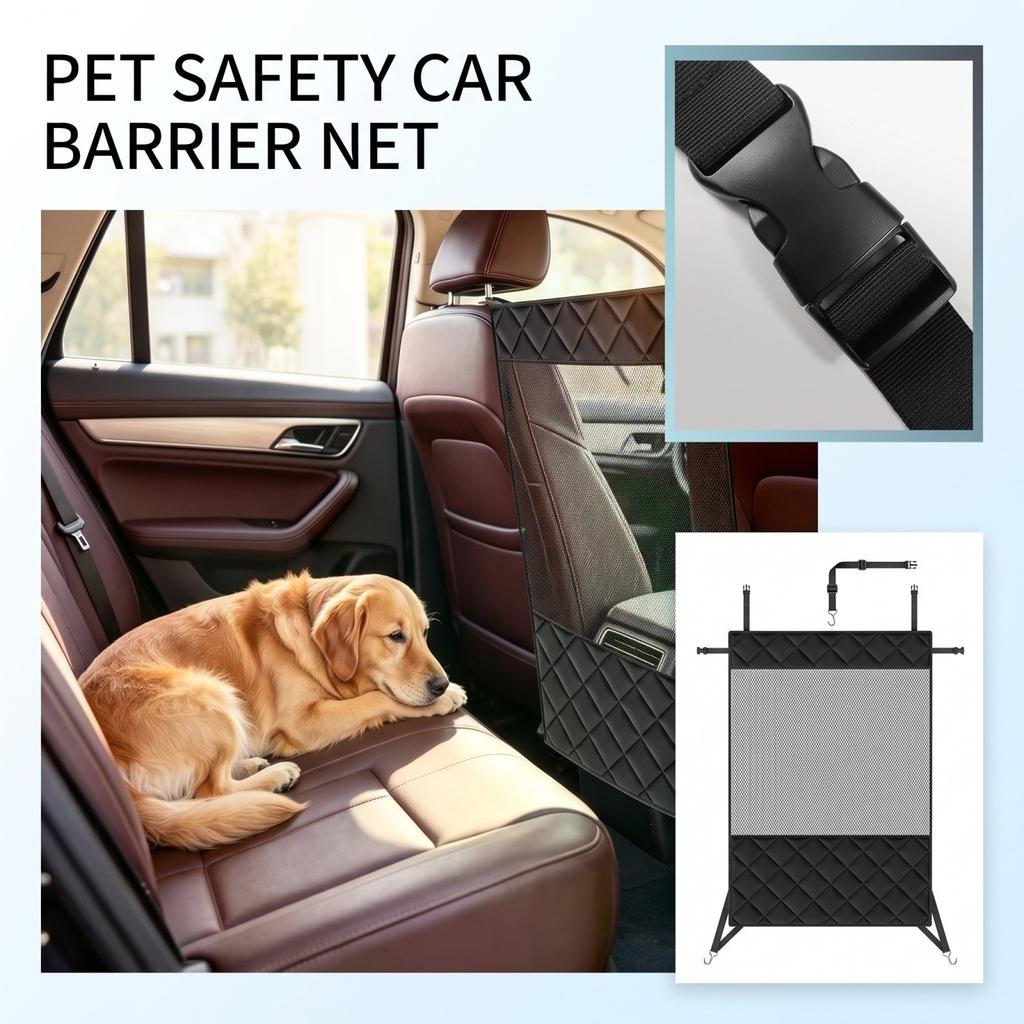 Car Pet Barrier Net for Back Adjustable Dog Divider for SUV Sedan