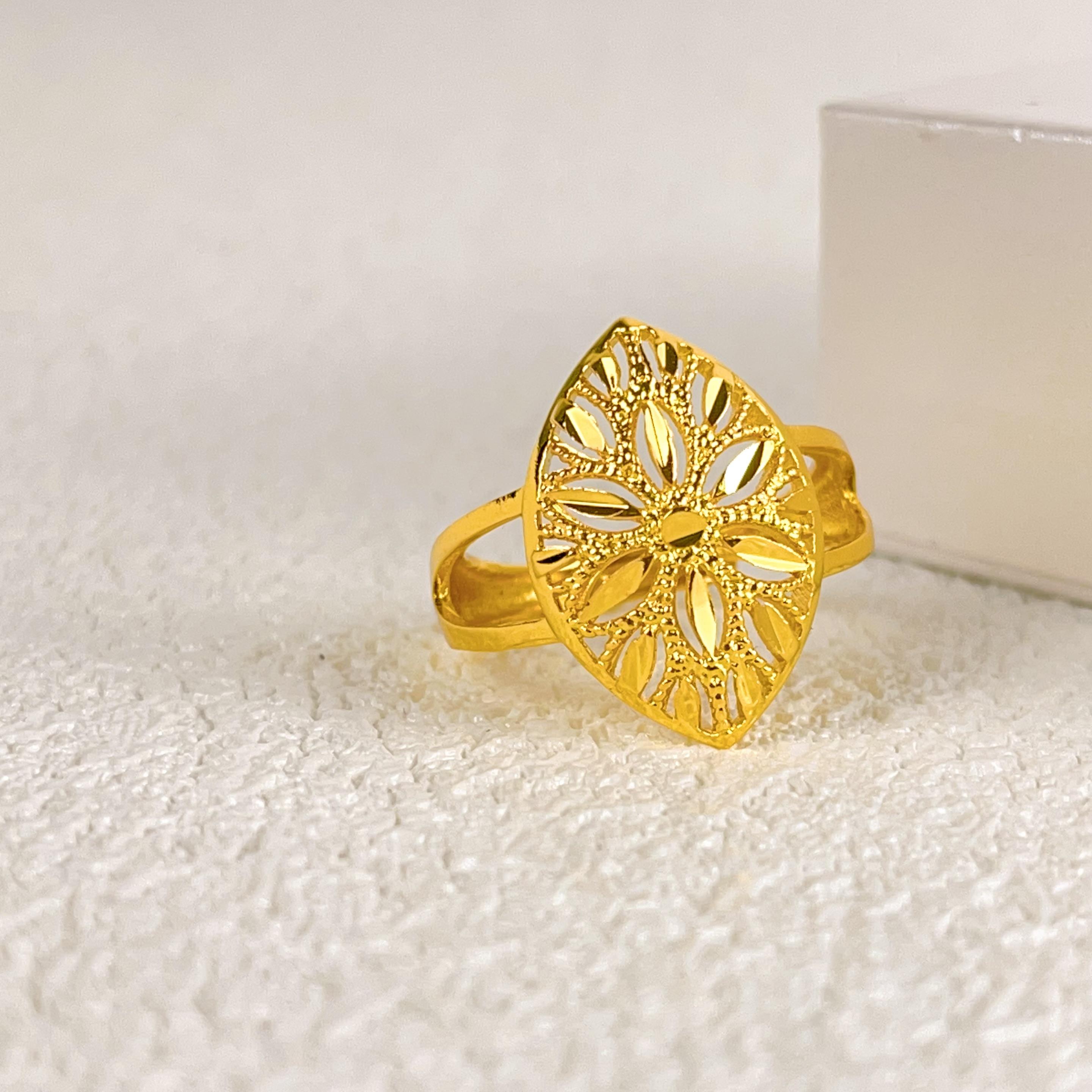 

Изысканное полое золотое кольцо с цветком, женское модное кольцо в стиле ретро