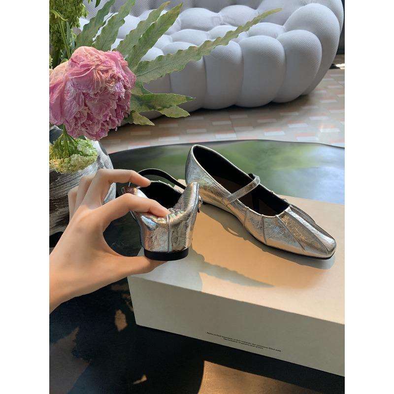 ~ Southern French lovers~ Temperament small square head folds word with shallow mouth Mary Jane shoes women