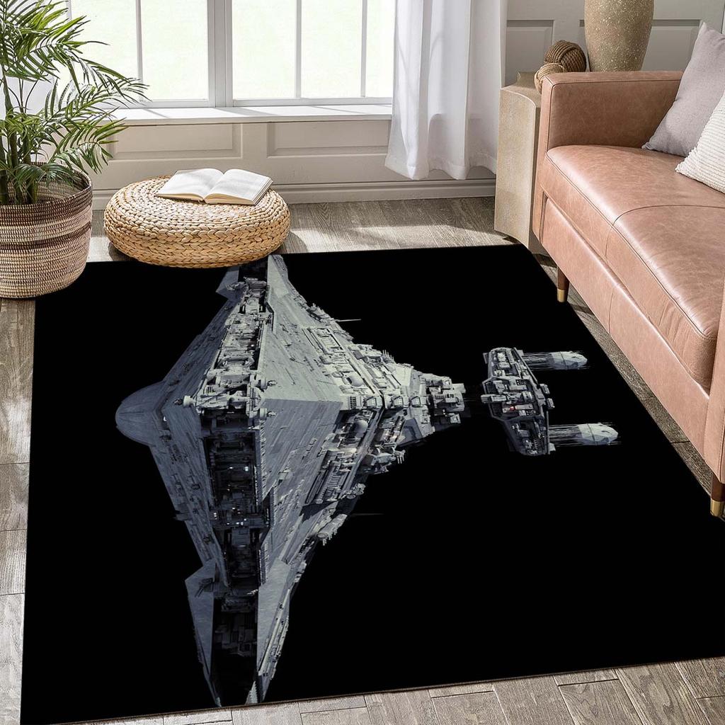 Space Ship Carpet for Living Room Vintage Galactic Space Star Ship Area Rug Soldier Large Non Slip Door Mat Bath Mats Home Decor