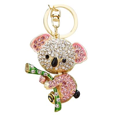 Niedlicher Koala-Anhänger mit Strass-Intarsien, Schlüsselanhänger, Auto-Schlüsselanhänger, Taschenanhänger