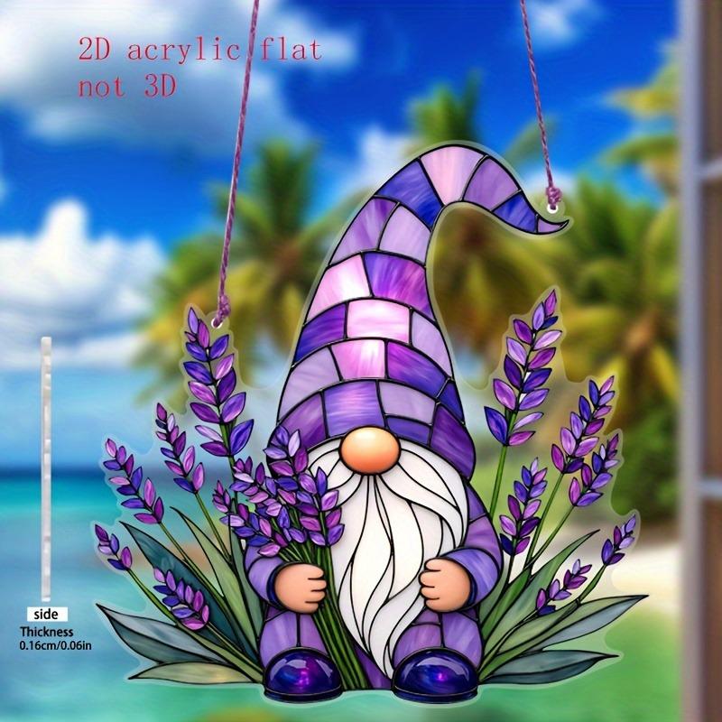 2D Flat Purple Theme Acrylic Dwarf Desktop Decoration, Suitable for wall Decoration, porch, Room, Villa, accents Home, Hallway, or Workplace - Rustic