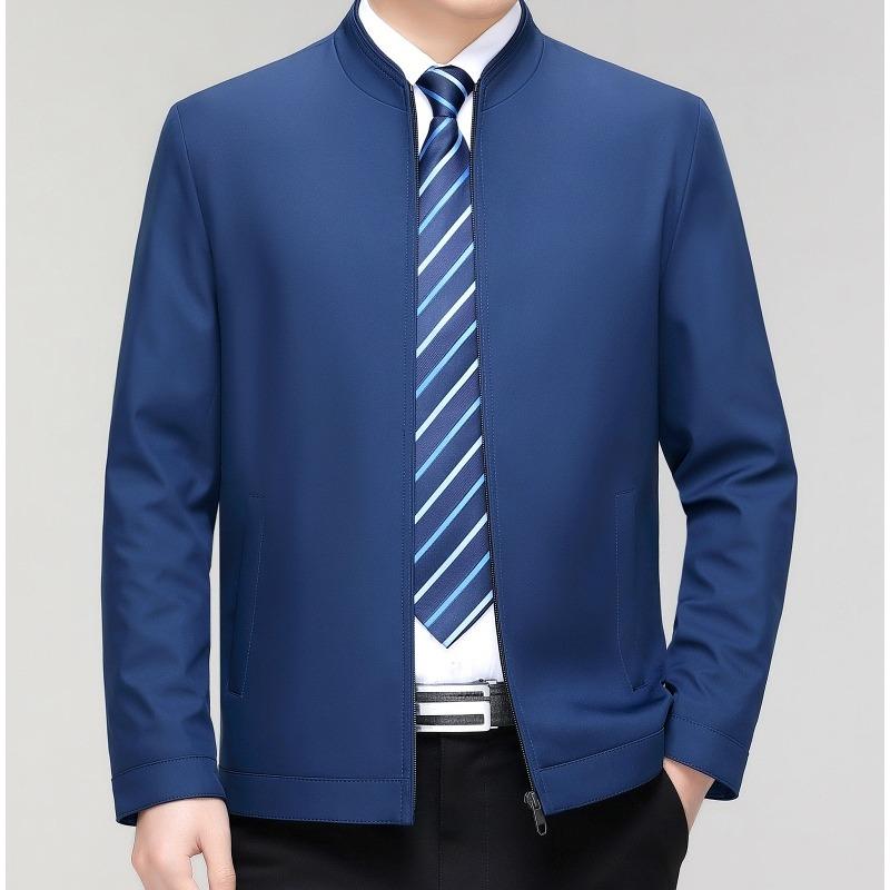 New Men's Jacket Spring and Autumn Jacket Middle-aged High-end Business Casual Jacket Dad Lapel Top