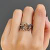 Wind Ethnic Style Hollow Carved Heart-Shaped Retro Ring, Jewelry