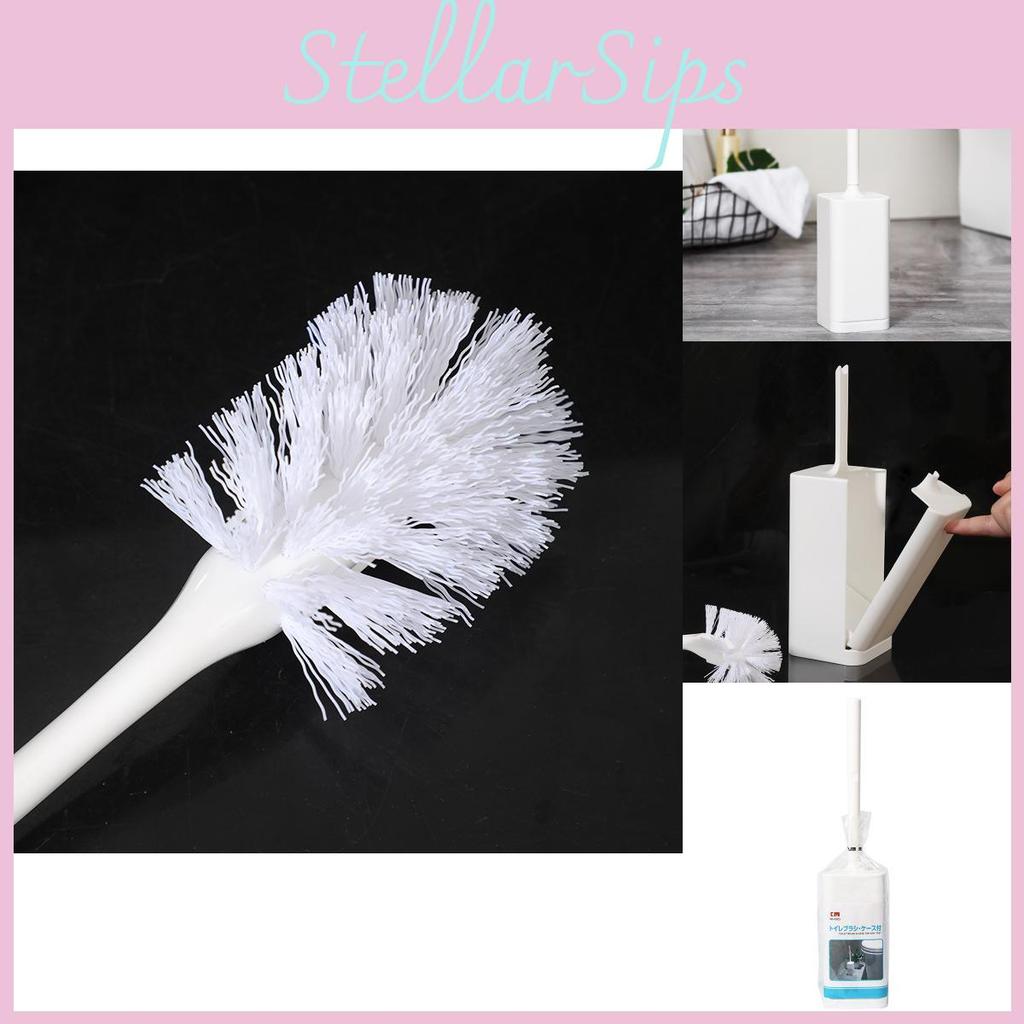 Toilet Brush Kit With Stand Long Handle Plastic Design For Maintenance Bathroom