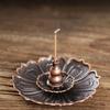 Censer Adornment Candlestick Holder Pure Copper Lotus Incense Decor Vintage Burner Design