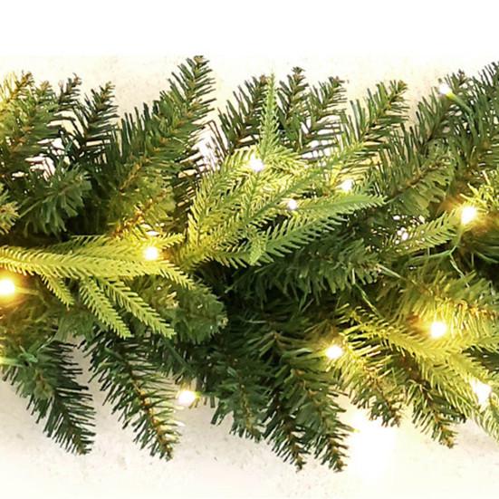 Guirlande de cèdre de Noël de 9 pieds Guirlande de cèdre artificielle réaliste Guirlande d'aiguilles de pin artificielles pliables