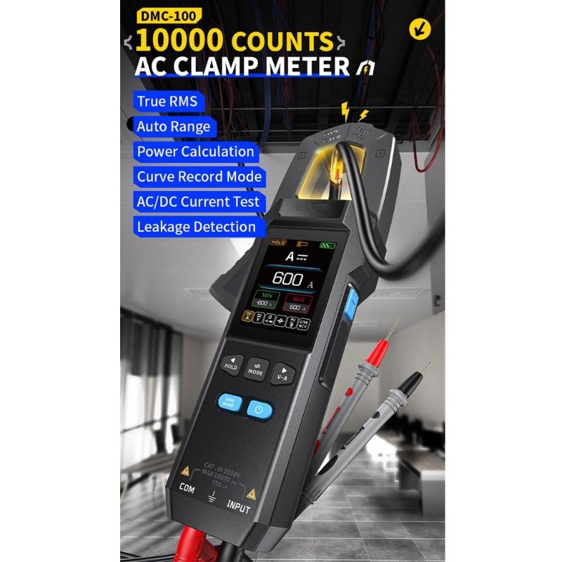 Digital Multimeter Measuring Diode Frequency with Brightness Adjustment Current Voltage Meter 10000 Counts Clamp Meter