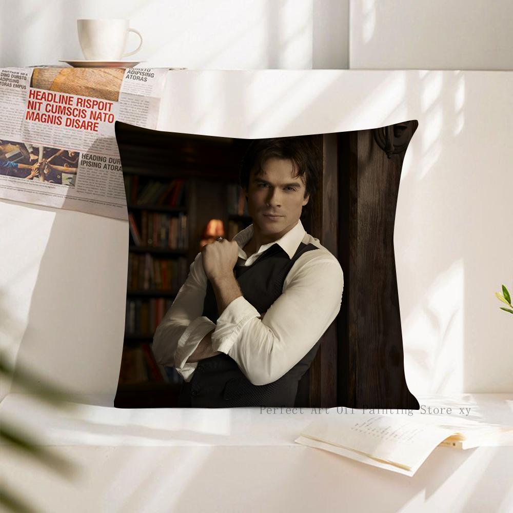 Schauspieler Damon Salvatore Kissenbezug Quadratisches Kissenbezug Schlafzimmer Sofa Zimmer Dekoration Lässiger Kissenbezug