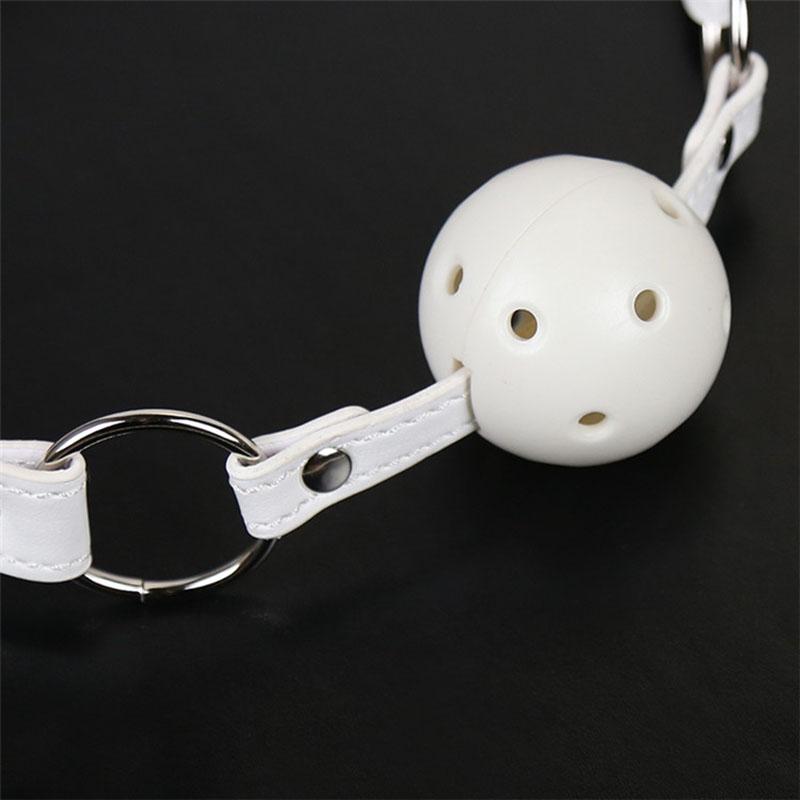 45mm White PU Leather Breathable Ball Gag Mouth Restraint BDSM Erotic Sexy Cosplay Flirting Sex Toys For Couples Adult