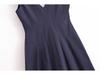 2025 Spring Women's European & American V-Neck Zipper Midi Dress