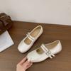 Internet celebrity explosion retro silver French flat bottom light mouth single shoes women's summer 2025 new with skirt Mary Jane shoes