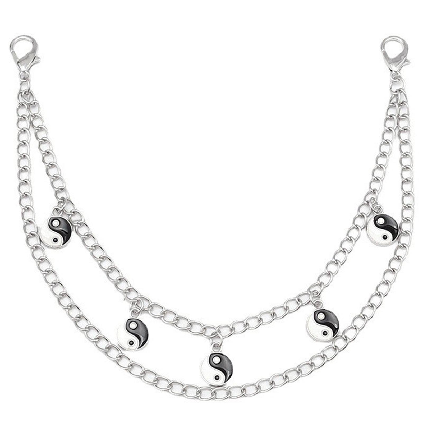 

Нежная цепочка для обуви в стиле панк, цепочка для обуви, браслет для брюк унисекс, классная эстетичная цепочка для повседневной носки и вечеринок E