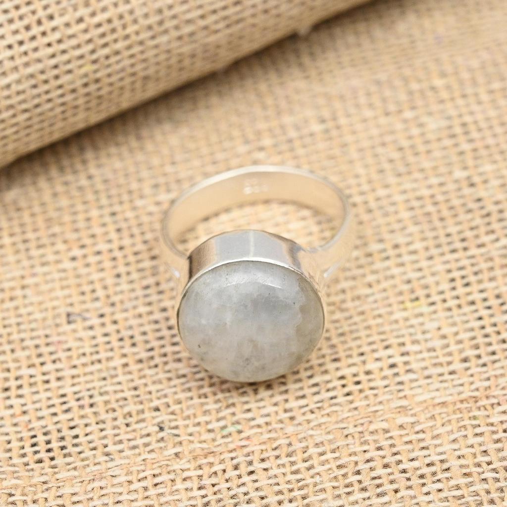 Rainbow Moonstone Gemstone Handmade Jewelry 925 Sterling Silver Ring