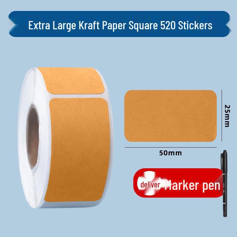 Writable Kraft Paper Label Stickers with Matte Self-Adhesive Backing
